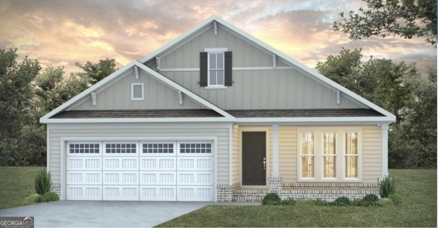 116 Chinaberry St Lot 26, Pine Mountain, GA 31822 - view of front of house featuring board and batten siding, concrete driveway, a shingled roof, and an attached garage