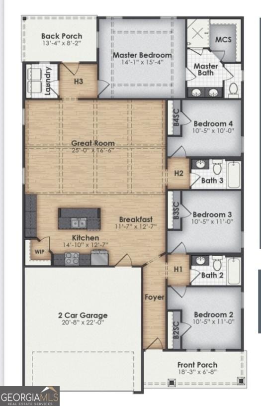 116 Chinaberry St Lot 26, Pine Mountain, GA 31822 - floor plan / room layout