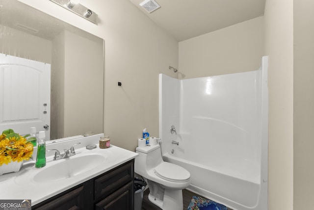 240 Somerset Dr, Dallas, GA 30132 - full bath featuring toilet, vanity, and shower / washtub combination