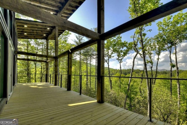 840 Arp Rd, Mineral Bluff, GA 30559 - wooden deck featuring a wooded view