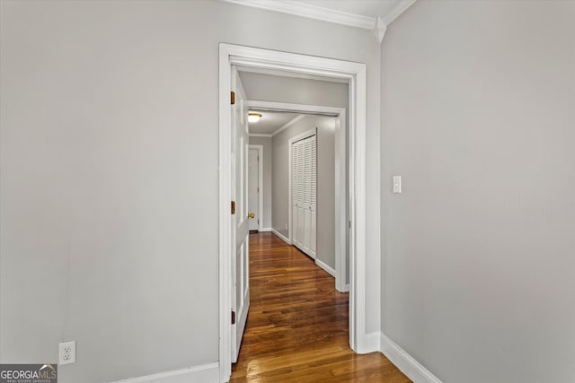 315 Burke Cir, Mcdonough, GA 30253 - hall featuring crown molding, wood finished floors, and baseboards