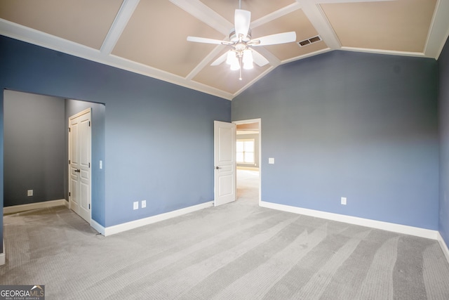 2604 Heltonwood Ct, Buford, GA 30519 - carpeted spare room with a ceiling fan, baseboards, and high vaulted ceiling