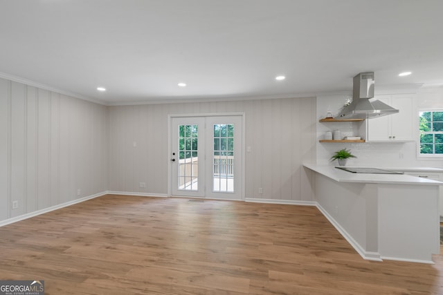 1173 Normandy Rd, Macon, GA 31210 - unfurnished dining area with crown molding, light wood-style flooring, baseboards, and recessed lighting