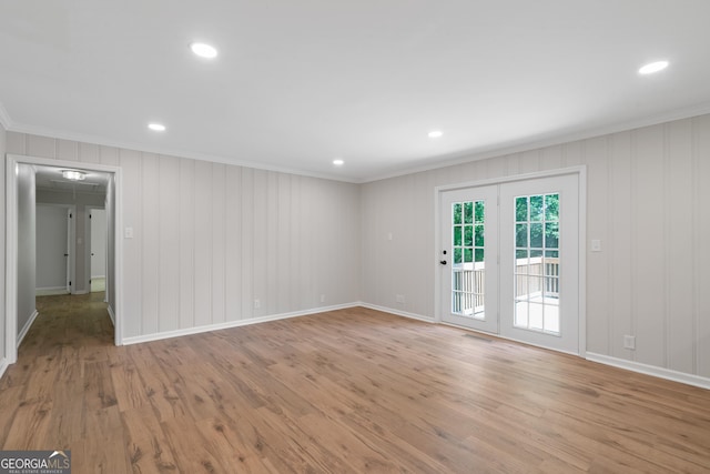 1173 Normandy Rd, Macon, GA 31210 - unfurnished room with ornamental molding, light wood finished floors, baseboards, and recessed lighting