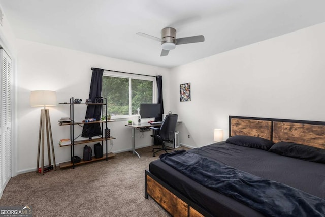 1701 Wiscasset Pl, Tucker, GA 30084 - carpeted bedroom with baseboards and ceiling fan