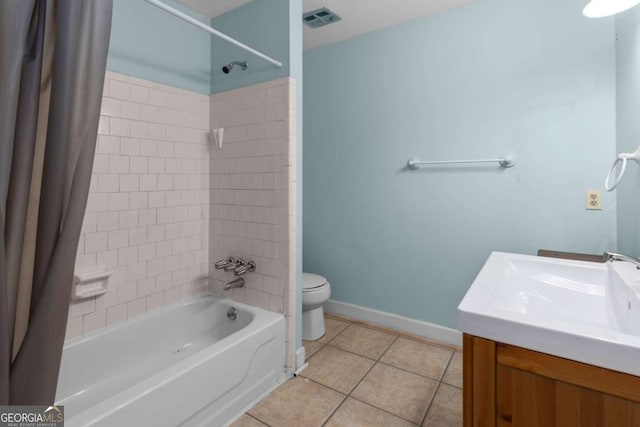 1701 Wiscasset Pl, Tucker, GA 30084 - full bathroom with toilet, tile patterned flooring, shower / tub combo, vanity, and baseboards