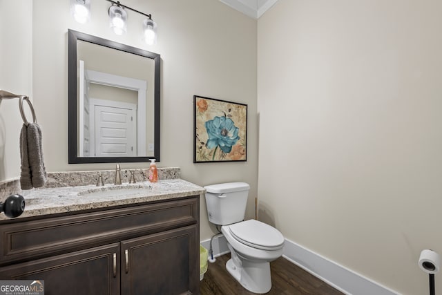 21 Little Creek Dr, Monroe, GA 30655 - half bathroom with wood finished floors and vanity