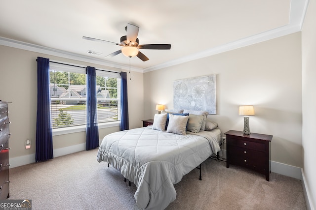 21 Little Creek Dr, Monroe, GA 30655 - carpeted bedroom with crown molding and ceiling fan