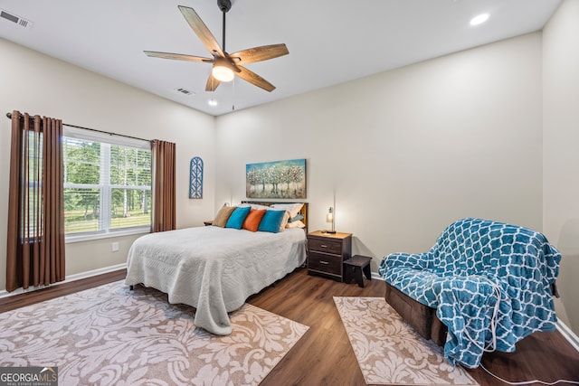 21 Little Creek Dr, Monroe, GA 30655 - bedroom with wood finished floors, recessed lighting, and ceiling fan