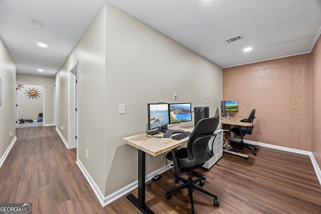 21 Little Creek Dr, Monroe, GA 30655 - office with wood finished floors and recessed lighting