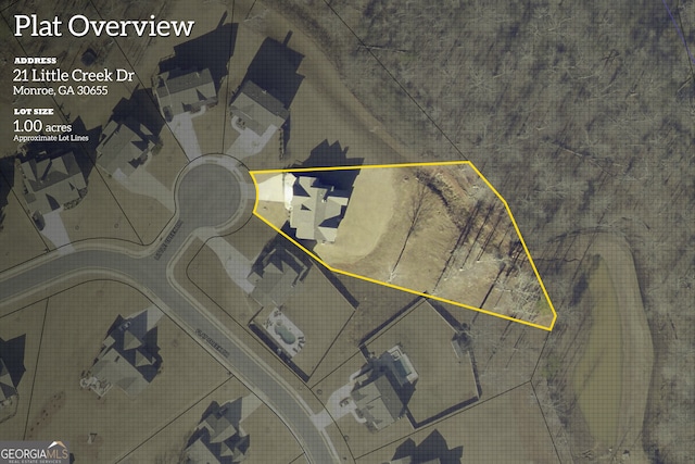 21 Little Creek Dr, Monroe, GA 30655 - map of property location featuring property boundaries highlighted