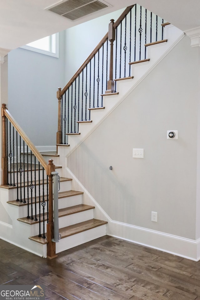 1761 Turtle Pond Dr, Watkinsville, GA 30677 - staircase featuring wood finished floors