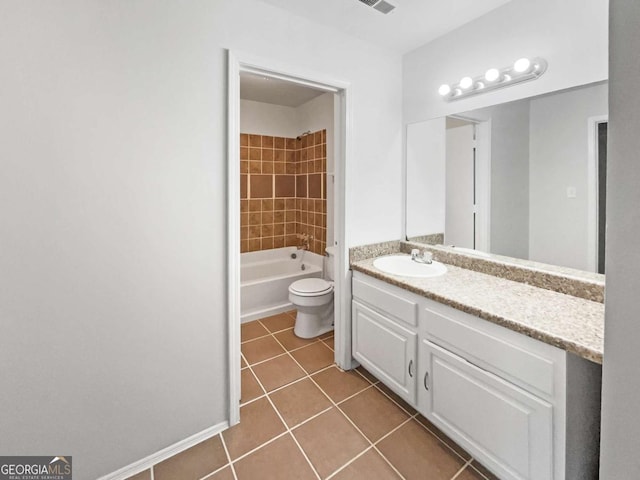 3924 Chimney Ridge Ct, Ellenwood, GA 30294 - full bath with toilet, vanity, tile patterned flooring, and bathing tub / shower combination