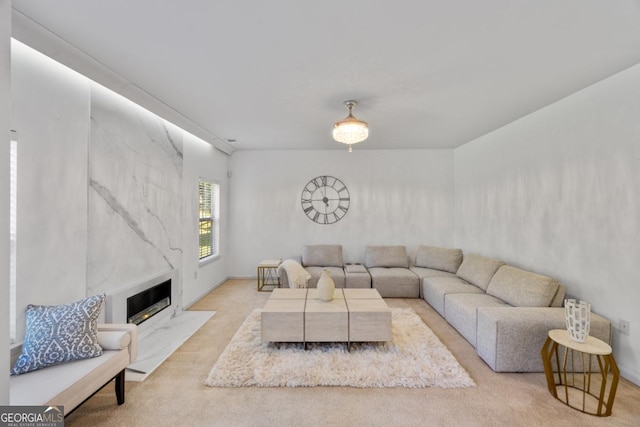 2584 Grayton Loop, Villa Rica, GA 30180 - living room with carpet flooring and a high end fireplace