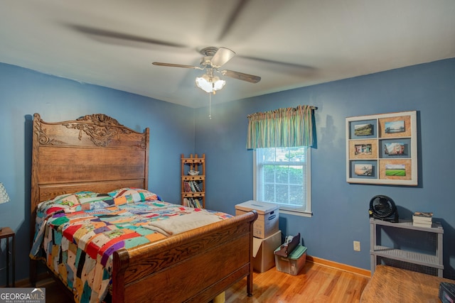 6 Greenleaf Dr SW, Rome, GA 30165 - bedroom with wood finished floors, a ceiling fan, and baseboards
