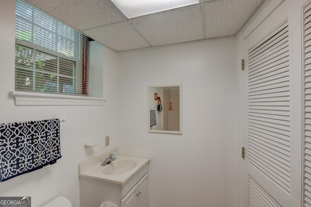 6 Greenleaf Dr SW, Rome, GA 30165 - half bathroom featuring vanity, a paneled ceiling, and toilet