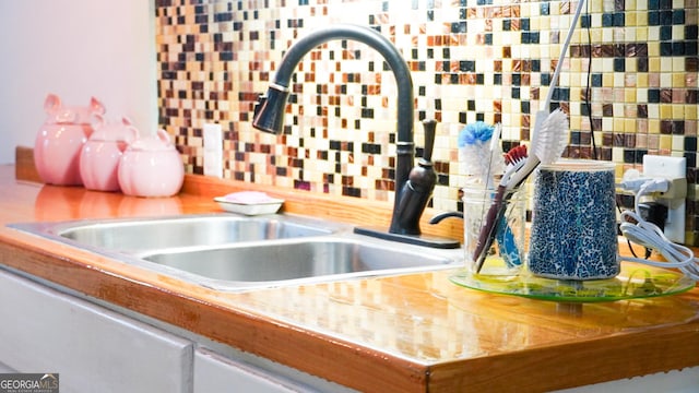 16156 Barnesville St, Zebulon, GA 30295 - kitchen view of tasteful backsplash and a sink