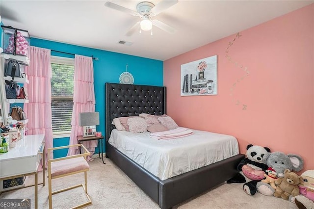 230 Haleys Ct, Woodstock, GA 30188 - bedroom featuring carpet and a ceiling fan