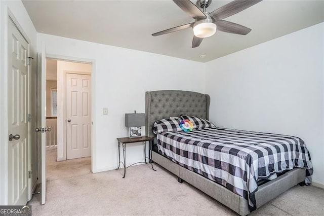230 Haleys Ct, Woodstock, GA 30188 - carpeted bedroom with baseboards and a ceiling fan