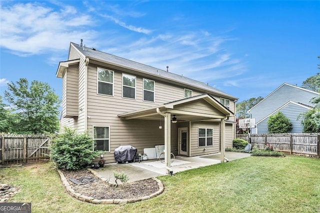 230 Haleys Ct, Woodstock, GA 30188 - back of property with a ceiling fan and a patio