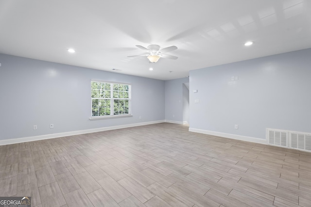 2067 Kinridge Ct, Marietta, GA 30062 - spare room featuring ceiling fan, wood finished floors, baseboards, and recessed lighting