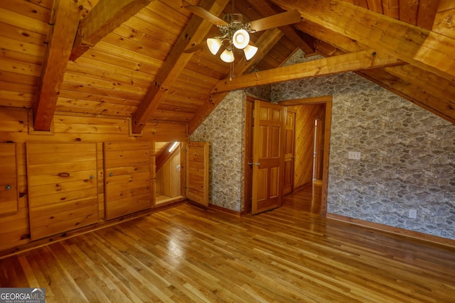 2905 Cammie Wages Rd, Dacula, GA 30019 - additional living space with hardwood / wood-style flooring, wooden ceiling, a ceiling fan, and baseboards