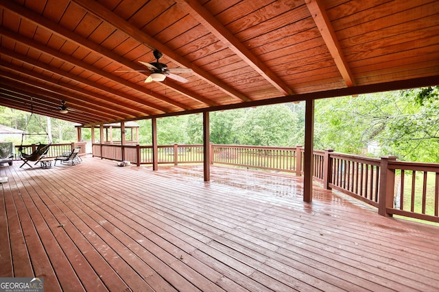 2905 Cammie Wages Rd, Dacula, GA 30019 - wooden deck featuring a ceiling fan