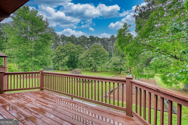 2905 Cammie Wages Rd, Dacula, GA 30019 - wooden terrace with a lawn