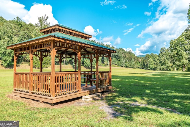 32 N Muscogee Dr, Ellijay, GA 30540 - view of community with a gazebo and a lawn