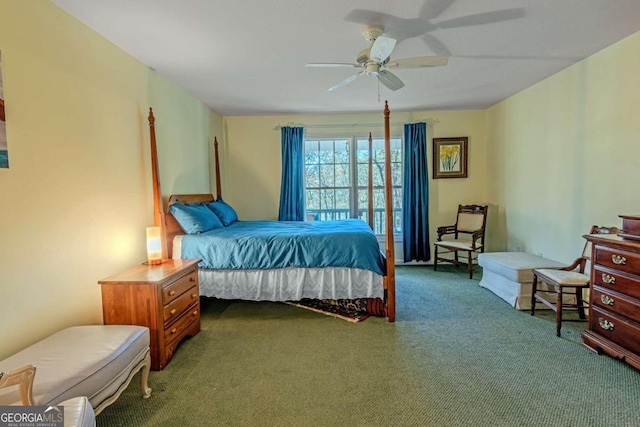 32 N Muscogee Dr, Ellijay, GA 30540 - bedroom featuring carpet and ceiling fan