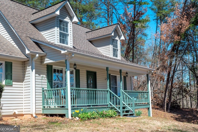 32 N Muscogee Dr, Ellijay, GA 30540 - view of front of property with a porch and a shingled roof