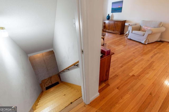 32 N Muscogee Dr, Ellijay, GA 30540 - stairs with wood finished floors
