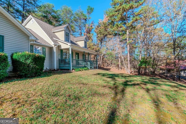 32 N Muscogee Dr, Ellijay, GA 30540 - view of property exterior with a porch and a lawn