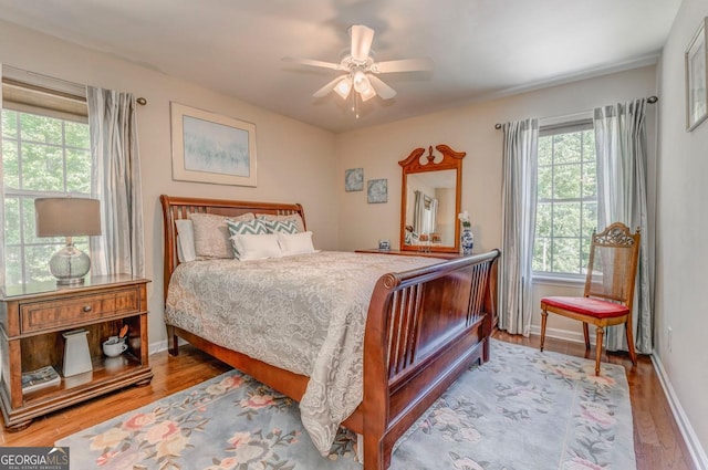 4441 Manning Mill Rd, Summerville, GA 30747 - bedroom featuring wood finished floors, baseboards, and ceiling fan