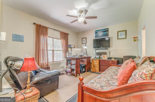 4441 Manning Mill Rd, Summerville, GA 30747 - carpeted office space featuring a ceiling fan and baseboards