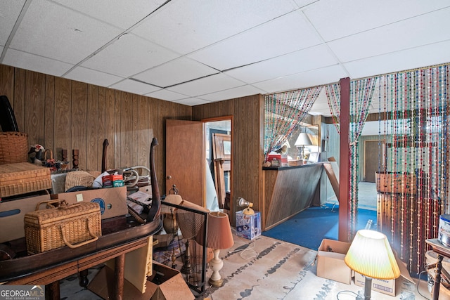 24 Brookside Dr, Newnan, GA 30263 - interior space featuring wooden walls and a paneled ceiling