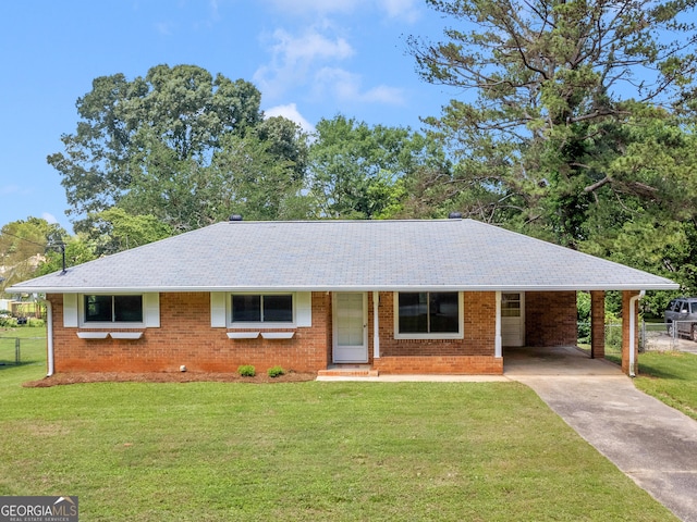 3548 Meadowview Ct, Rex, GA 30273 - single story home featuring driveway, an attached carport, a shingled roof, and brick siding