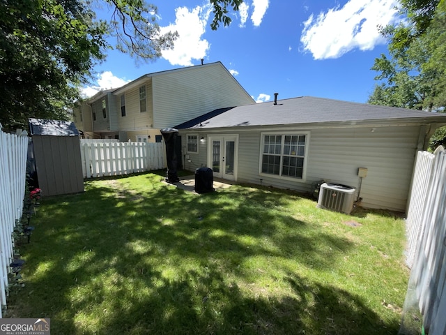 401 Bainbridge Dr, Mcdonough, GA 30253 - back of property with french doors and central AC