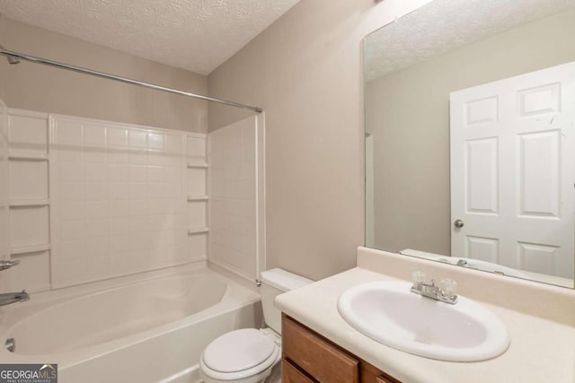 1851 Grove Way, Hampton, GA 30228 - full bathroom with a textured ceiling, vanity, and tub / shower combination