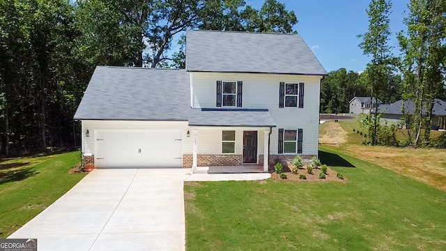 68 Davis Lake Rd Lot 16, Thomaston, GA 30286 - view of front of home with a garage, a front lawn, concrete driveway, and brick siding