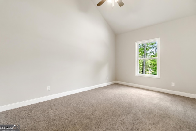 68 Davis Lake Rd Lot 16, Thomaston, GA 30286 - carpeted spare room featuring a ceiling fan, baseboards, and lofted ceiling