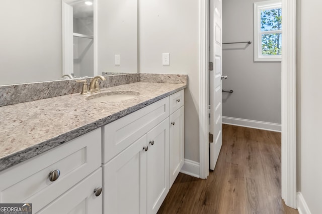 68 Davis Lake Rd Lot 16, Thomaston, GA 30286 - bathroom featuring wood finished floors, vanity, and baseboards