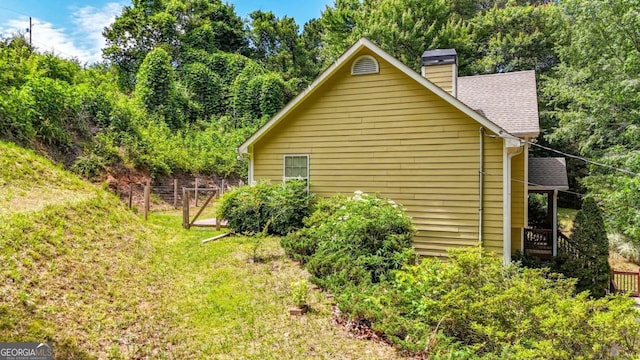 405 Scenic View Dr, Jasper, GA 30143 - view of side of home with a chimney and a shingled roof
