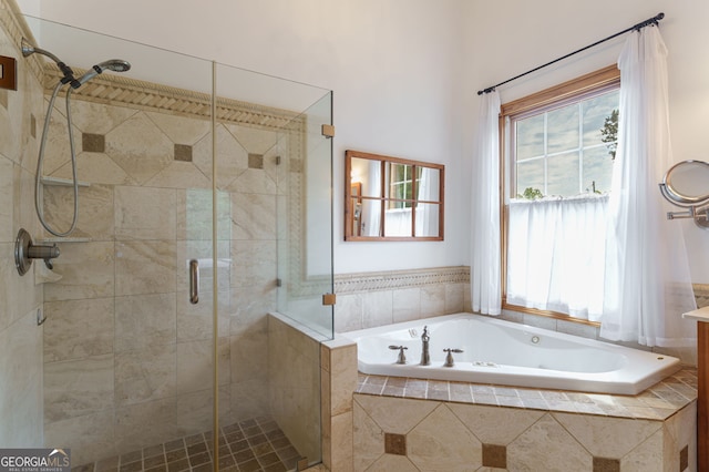 4320 Sandy Creek Rd, Madison, GA 30650 - full bath with a bath, a shower stall, and healthy amount of natural light