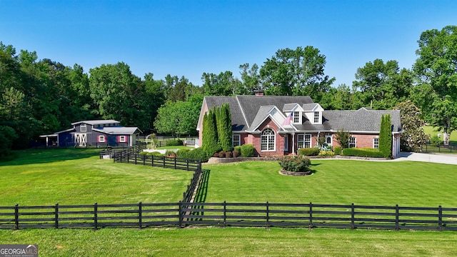 4320 Sandy Creek Rd, Madison, GA 30650 - view of front of house with brick siding and a chimney