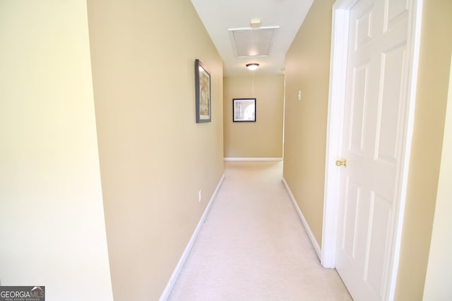 318 Ivy Manor Dr, Marietta, GA 30064 - hallway with attic access, baseboards, and light carpet