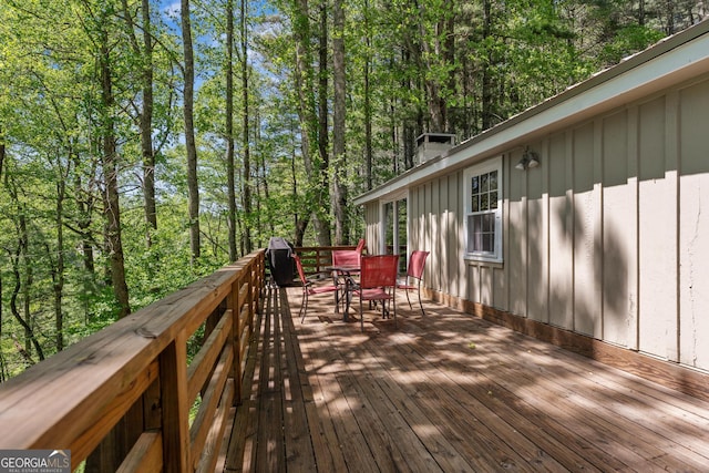 8378 Dillard Rd, Scaly, NC 28775 - wooden deck with outdoor dining space