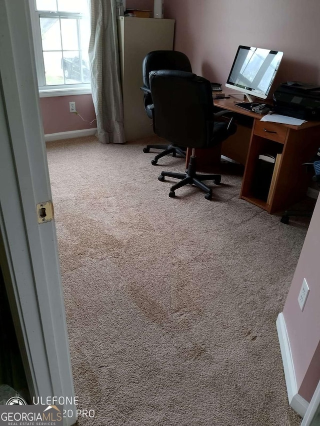 2918 Egret Ln, Austell, GA 30106 - office area featuring carpet floors and baseboards