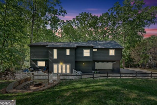 510 Watergate Ct, Roswell, GA 30076 - rear view of property featuring a deck, a lawn, and view of scattered trees