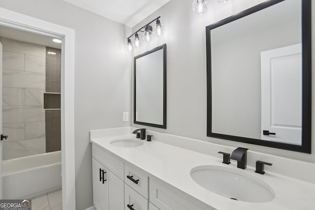 3189 Jackson Unit A, Hapeville, GA 30354 - bathroom featuring double vanity and bathing tub / shower combination
